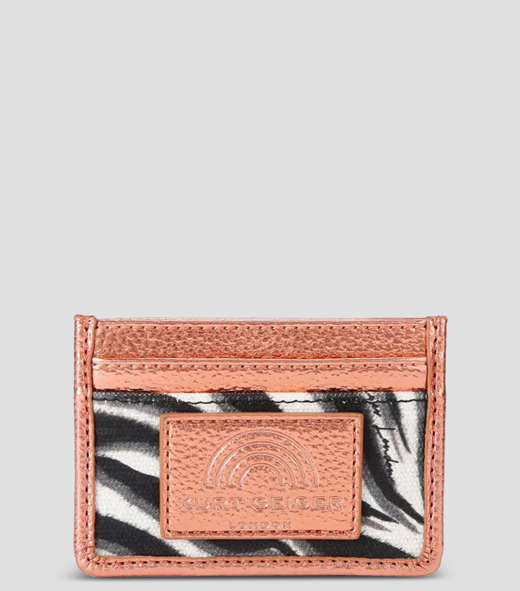 Tarjetero en piel estampado Mujer